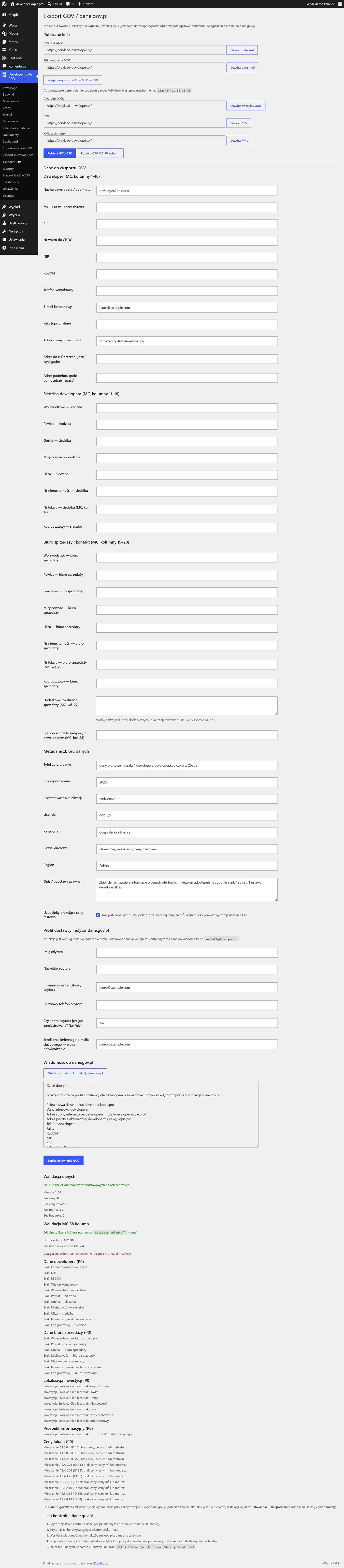 Eksport GOV / domy.gov.pl